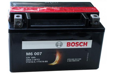 Аккумулятор Bosch M6 007 506 015 005 (6 A/H), 105A, YTX7A-BS