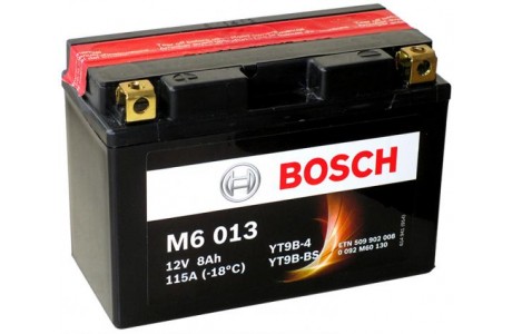Аккумулятор Bosch M6 013 509 902 008 (8 A/H), 115A, YT9B-BS / YT9B-4