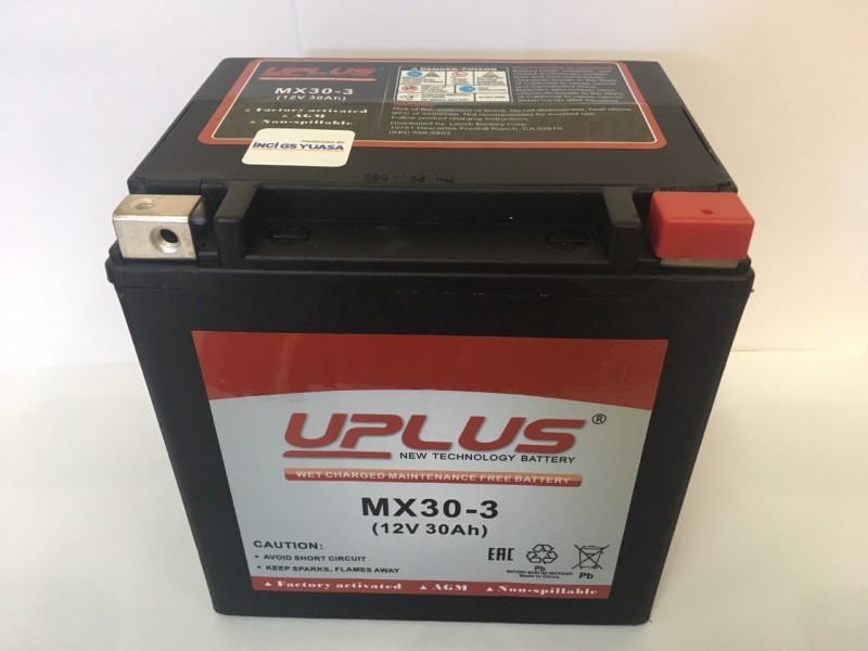Аккумулятор UPLUS Super Star GEL MX30-3 (YB60L-B; YIX30L) (30Аh) R+