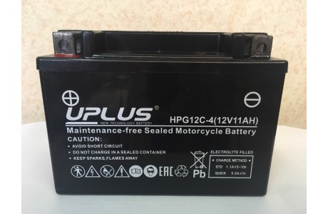 Аккумулятор UPLUS Super Star GEL HPG 12C-4 (YTX12S/YTZ 14S-BS 509901) 12V 11 A/h