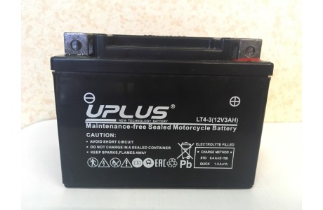 Аккумулятор UPLUS Super Star LT4-3 (YTX4L-BS 503014) (3 Ah R+)