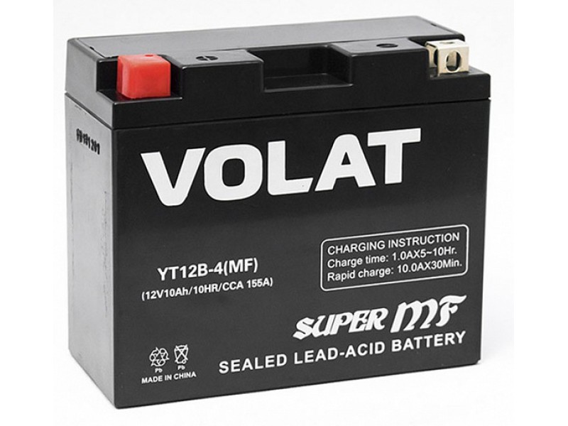 Аккумулятор VOLAT YT12B-4 (MF) AGM 10 A/h 155A L+