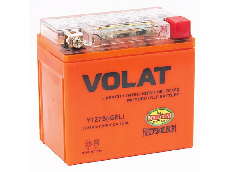 Аккумулятор VOLAT YTZ7S-BS (MF) iGEL 6 A/h 100A R+