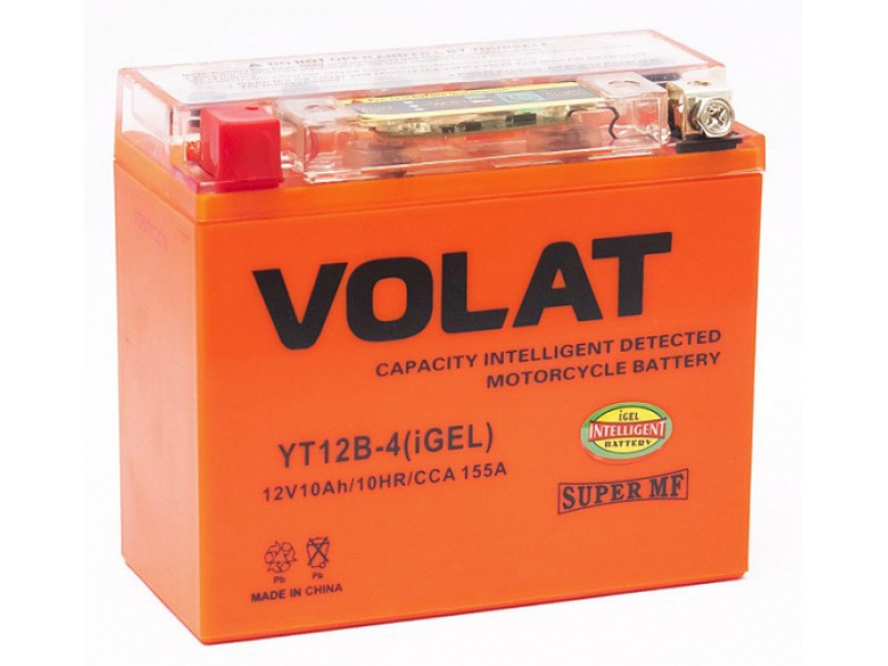 Аккумулятор VOLAT YT12B-4 (iGEL) 10 A/h 155A L+