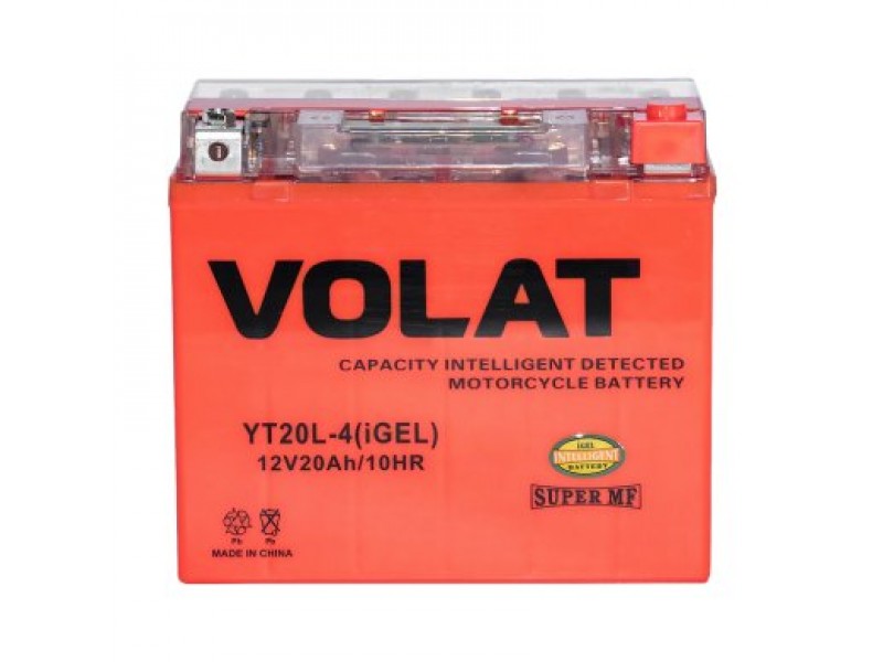 Аккумулятор VOLAT YT20L-4 (iGEL) 20 A/h 330A R+