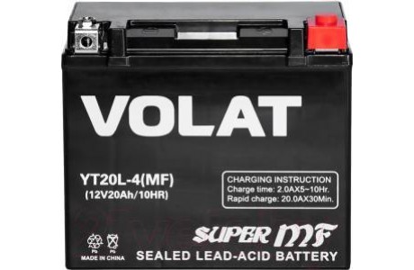 Аккумулятор VOLAT YT20L-4 AGM 20 A/h 330A R+