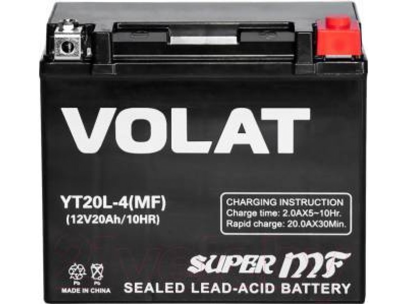 Аккумулятор VOLAT YT20L-4 AGM 20 A/h 330A R+