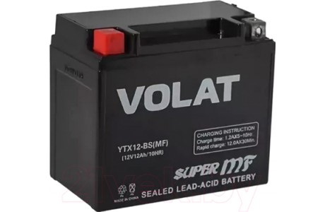 Аккумулятор VOLAT YTX12-BS AGM 12 A/h 150A L+